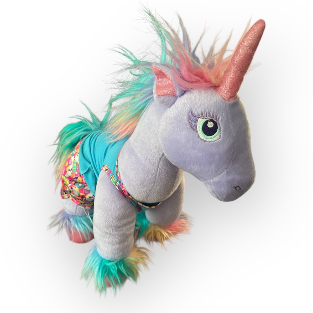 Build-A-Bear Purple Unicorn Plush & 2 Pc. PJ Outfit Lot Beary Fairy Line 2018